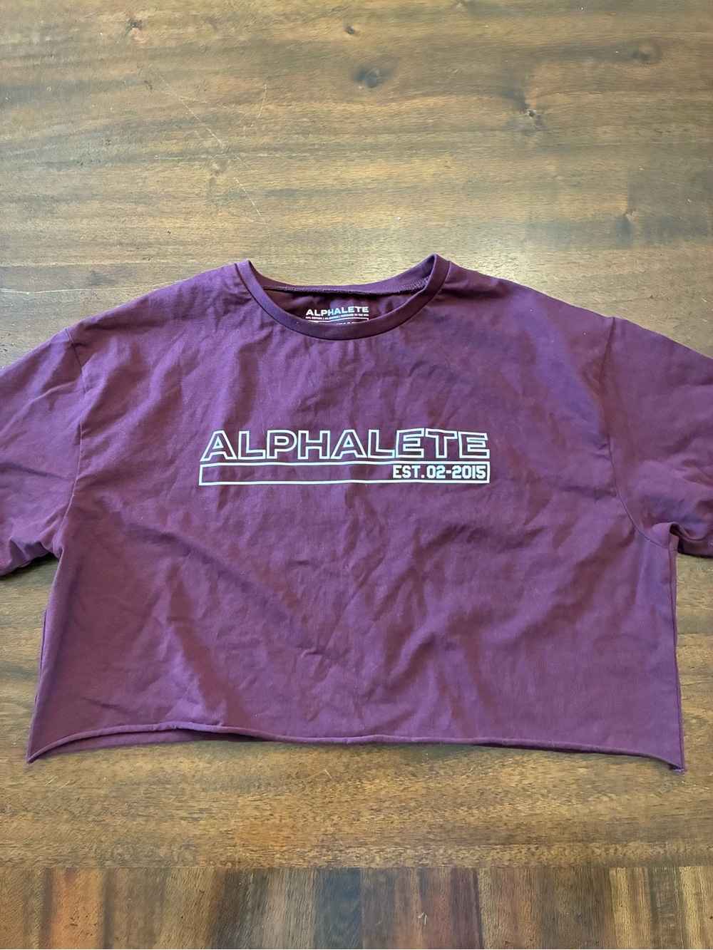 Alphalete T-Shirt Women’s Medium Purple Logo Crop Top Lifestyle Fit Cotton